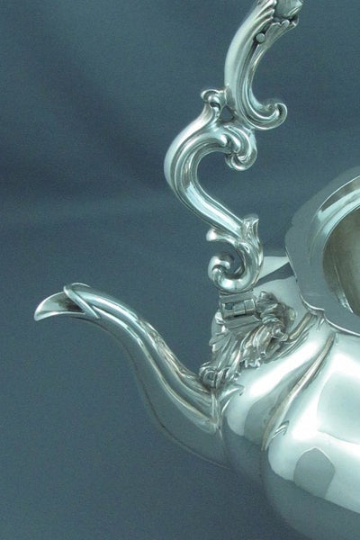 Massive William IV Sterling Silver Kettle - JH Tee Antiques