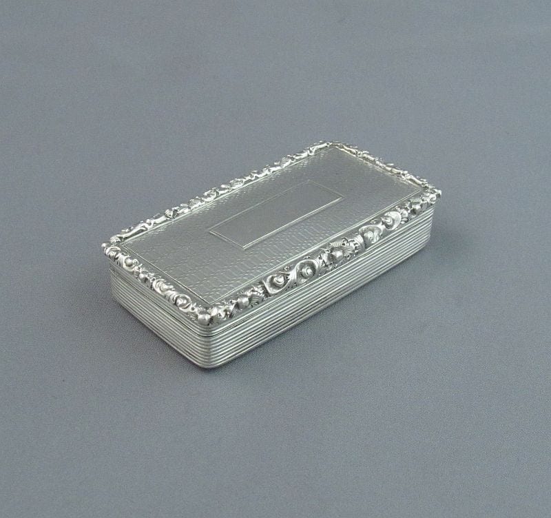 William IV Sterling Silver Snuff Box - JH Tee Antiques
