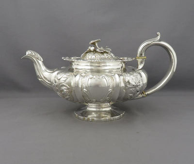 William IV Sterling Silver Tea Set - JH Tee Antiques