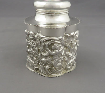 William Comyns Sterling Silver Tea Caddy - JH Tee Antiques