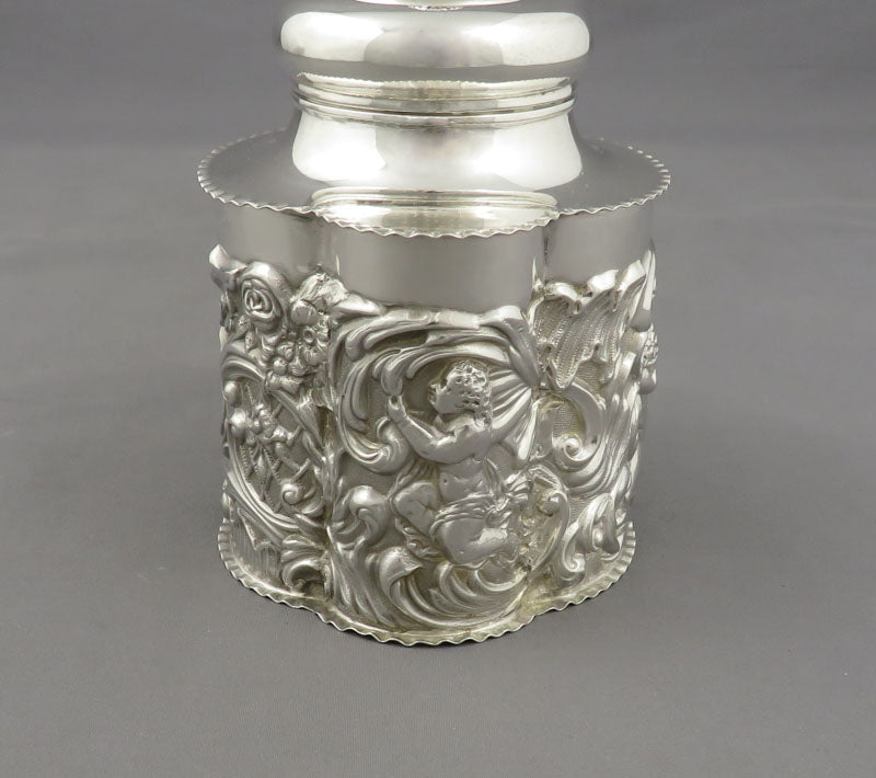 William Comyns Sterling Silver Tea Caddy - JH Tee Antiques