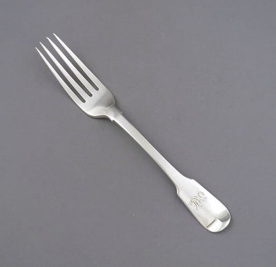 English Provincial Silver Dinner Fork York - JH Tee Antiques